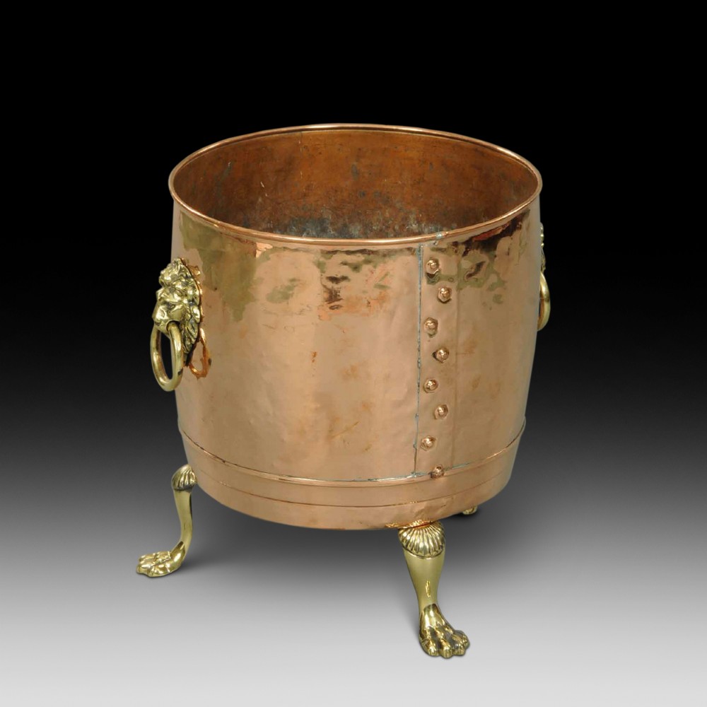 19th century copper log bin