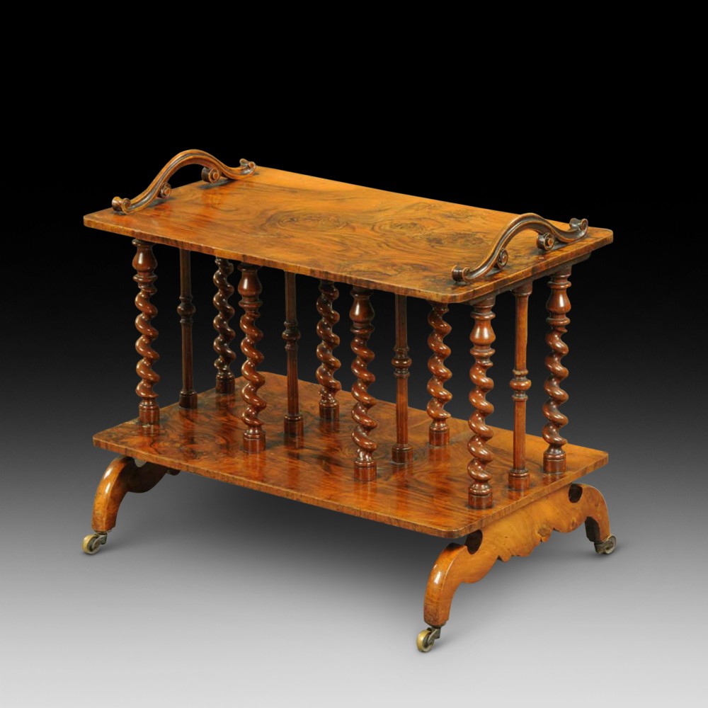 Victorian Figured Walnut Canterbury