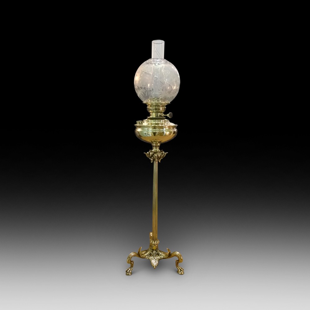 Victorian brass oil lamp