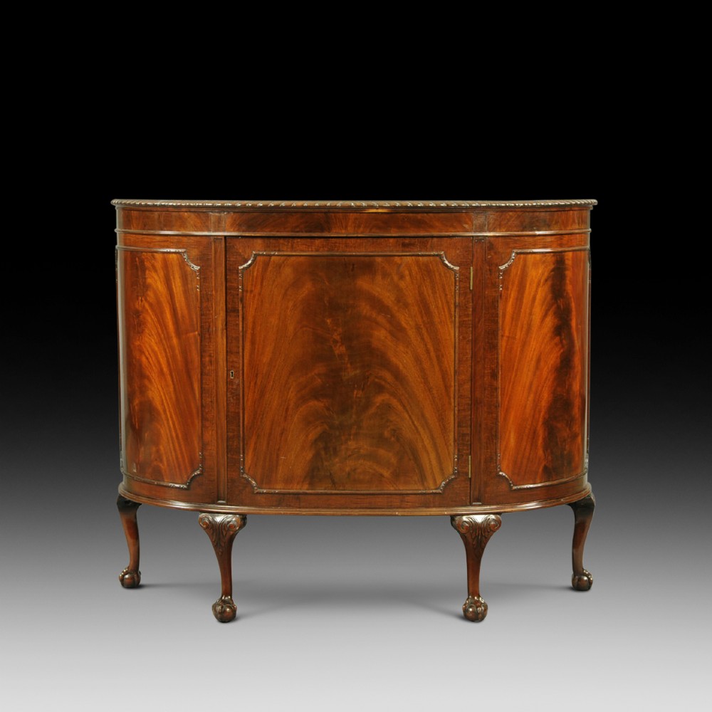 Mahogany half moon drinks cabinet