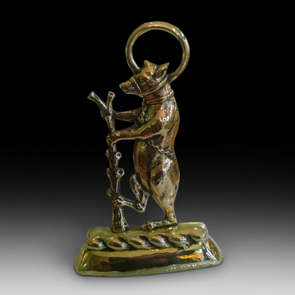 Victorian brass bear door porter
