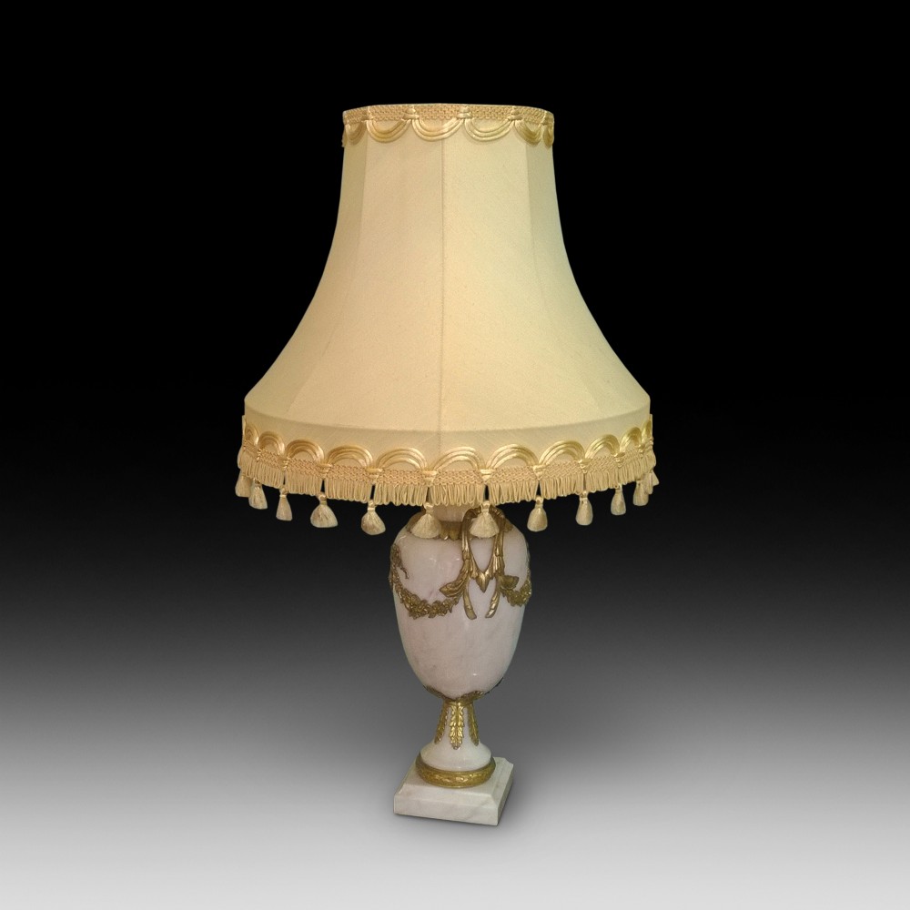 Alabaster and Gilt Decorated Table Lamp