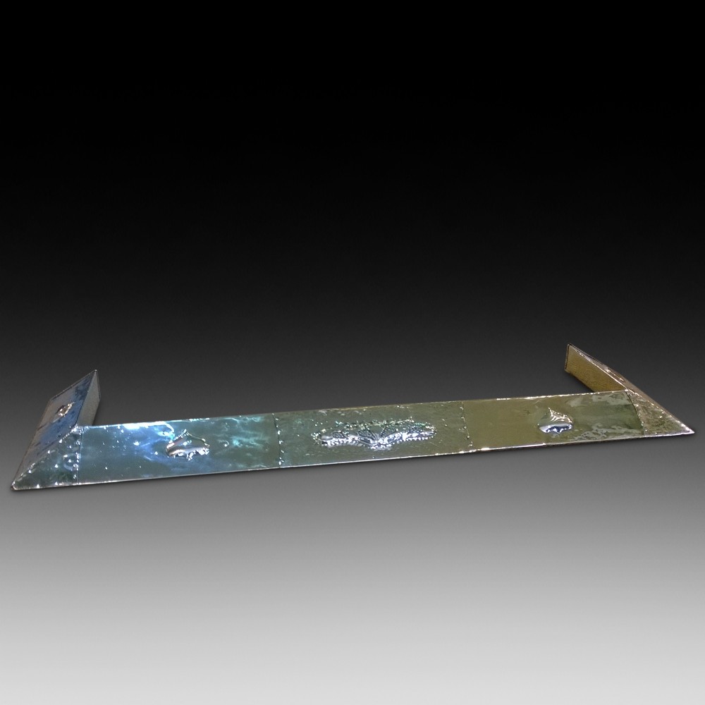 Art Nouveau Hammered Brass Fender