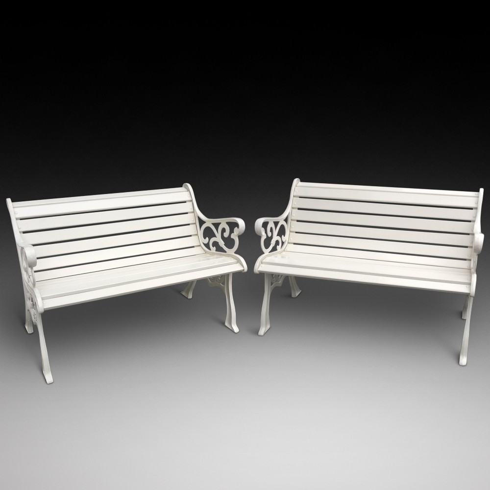 Pair of Cast Iron Garden Benches