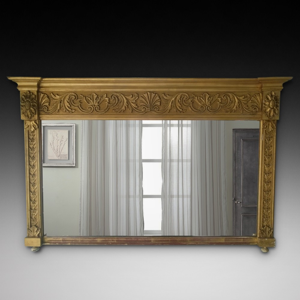 Victorian Giltwood Over Mantle Mirror 