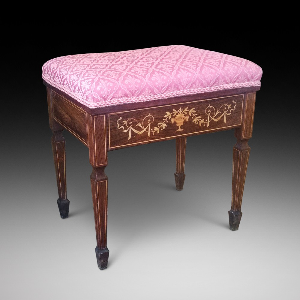 Fine Quality Edwardian Rosewood Piano Stool