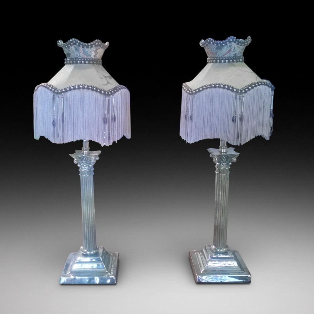 Pair of Edwardian Brass Table Lamps