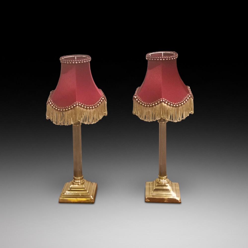 Pair of Edwardian Brass Table Lamps