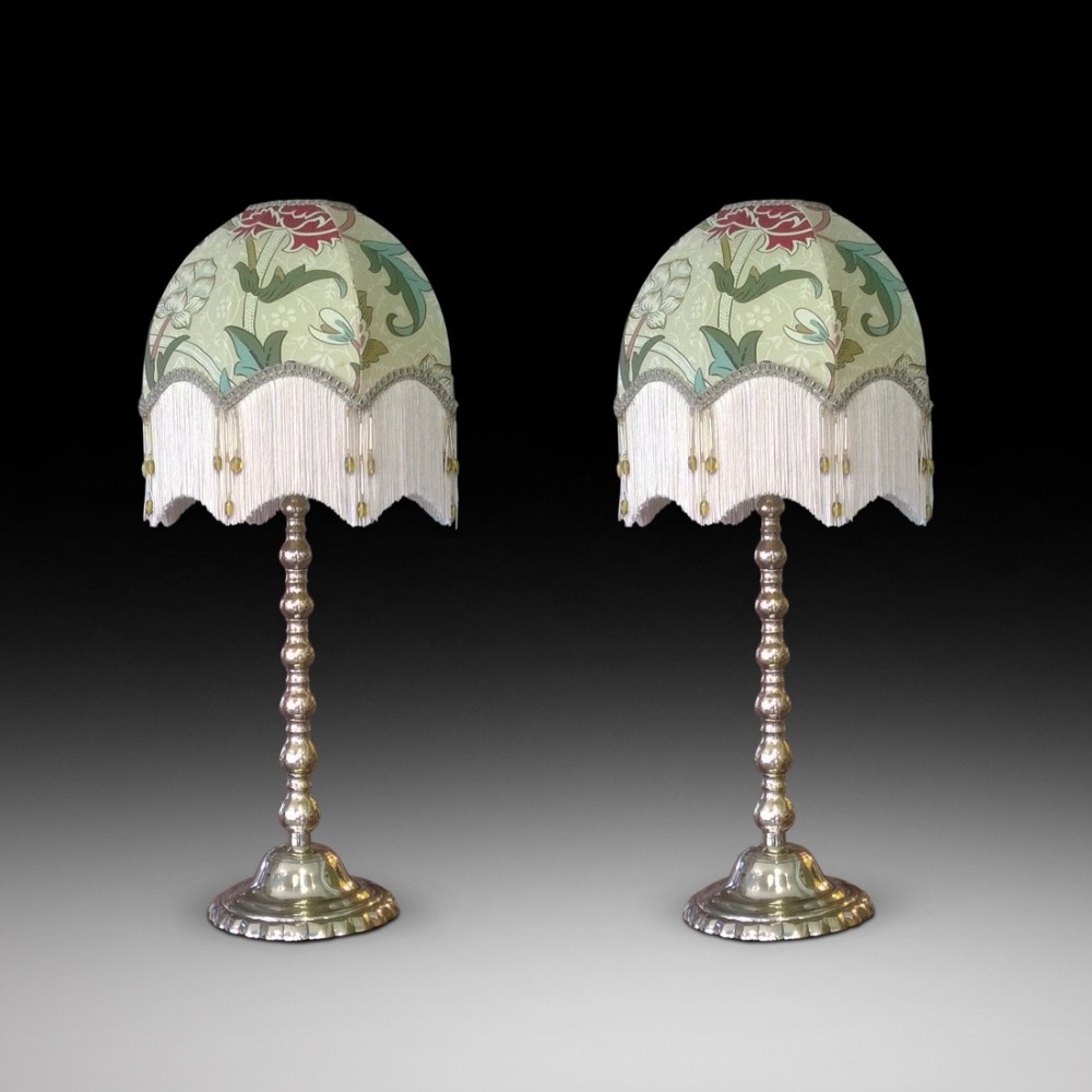 Pair of Edwardian Brass Table Lamps