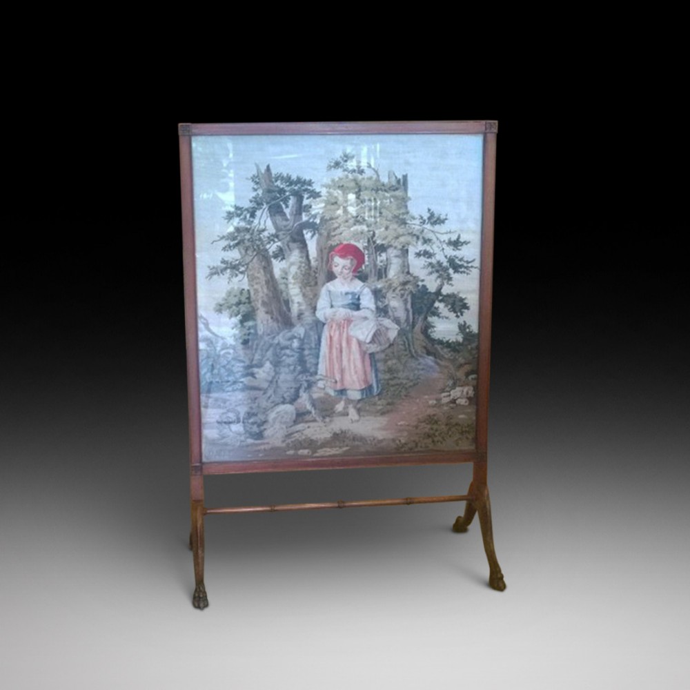 Late 19th Century Mahogany Fire Screen