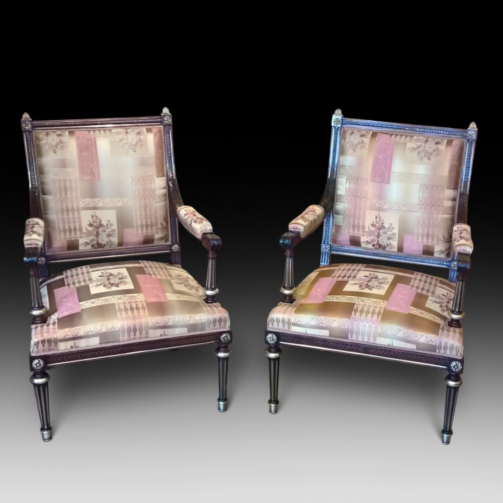 Fine Pair of French Empire Arm Chairs