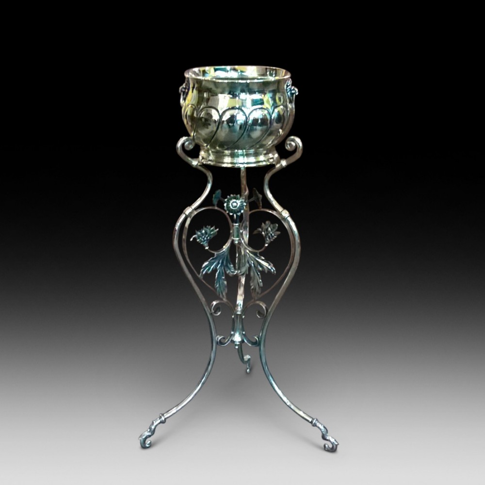 Late 19th Century Brass Jardiniere on Stand