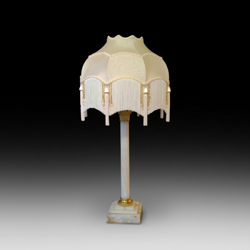 Late 19th Century alabaster table lamp