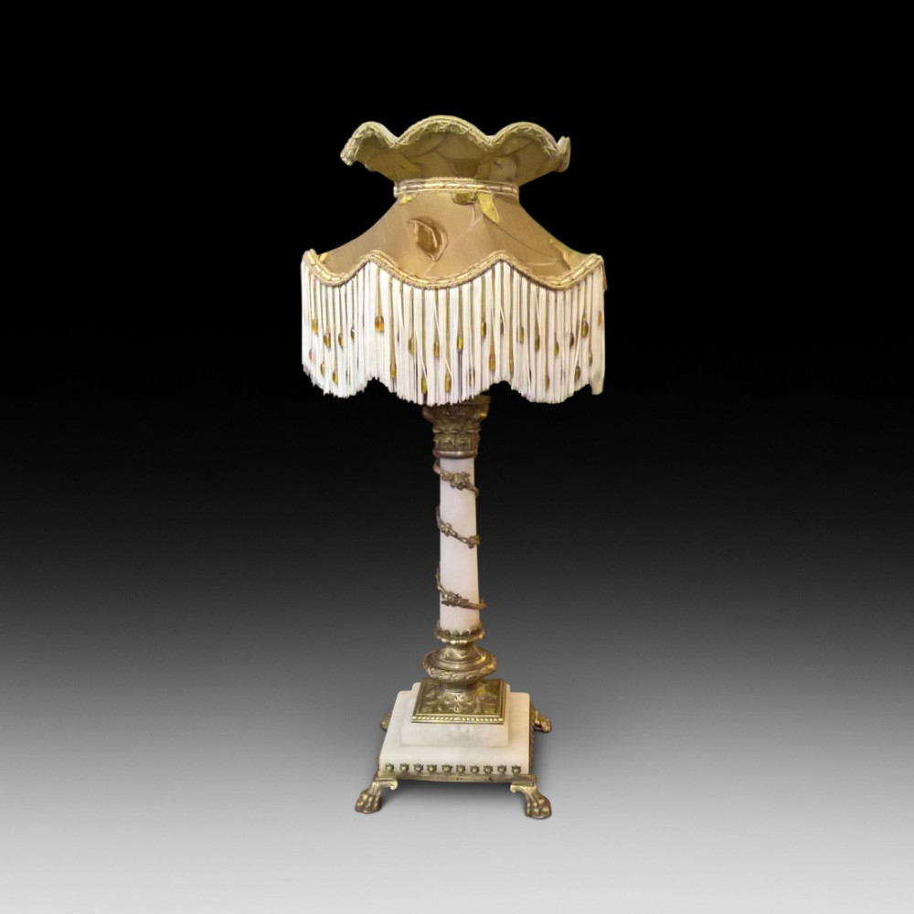Edwardian Alabaster Table Lamp 