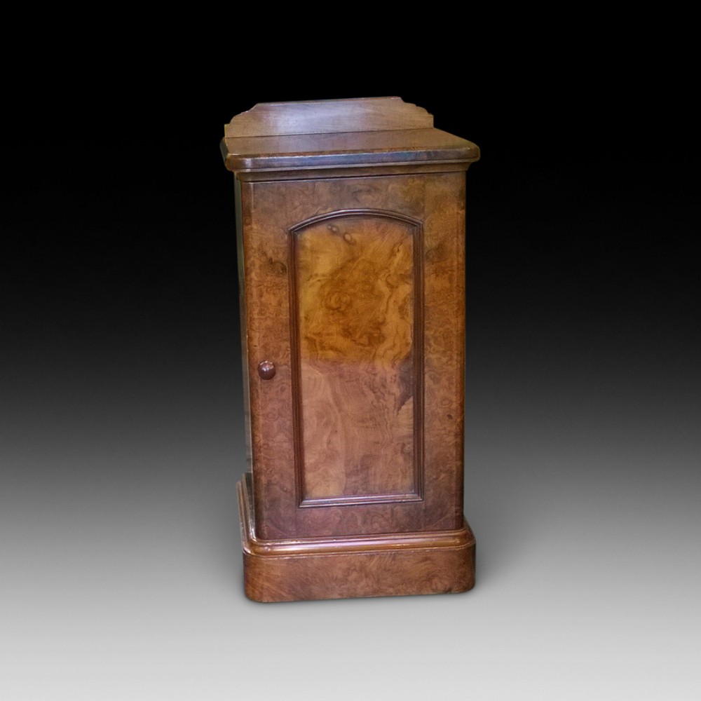 Victorian Burr Walnut Bedside Cabinet