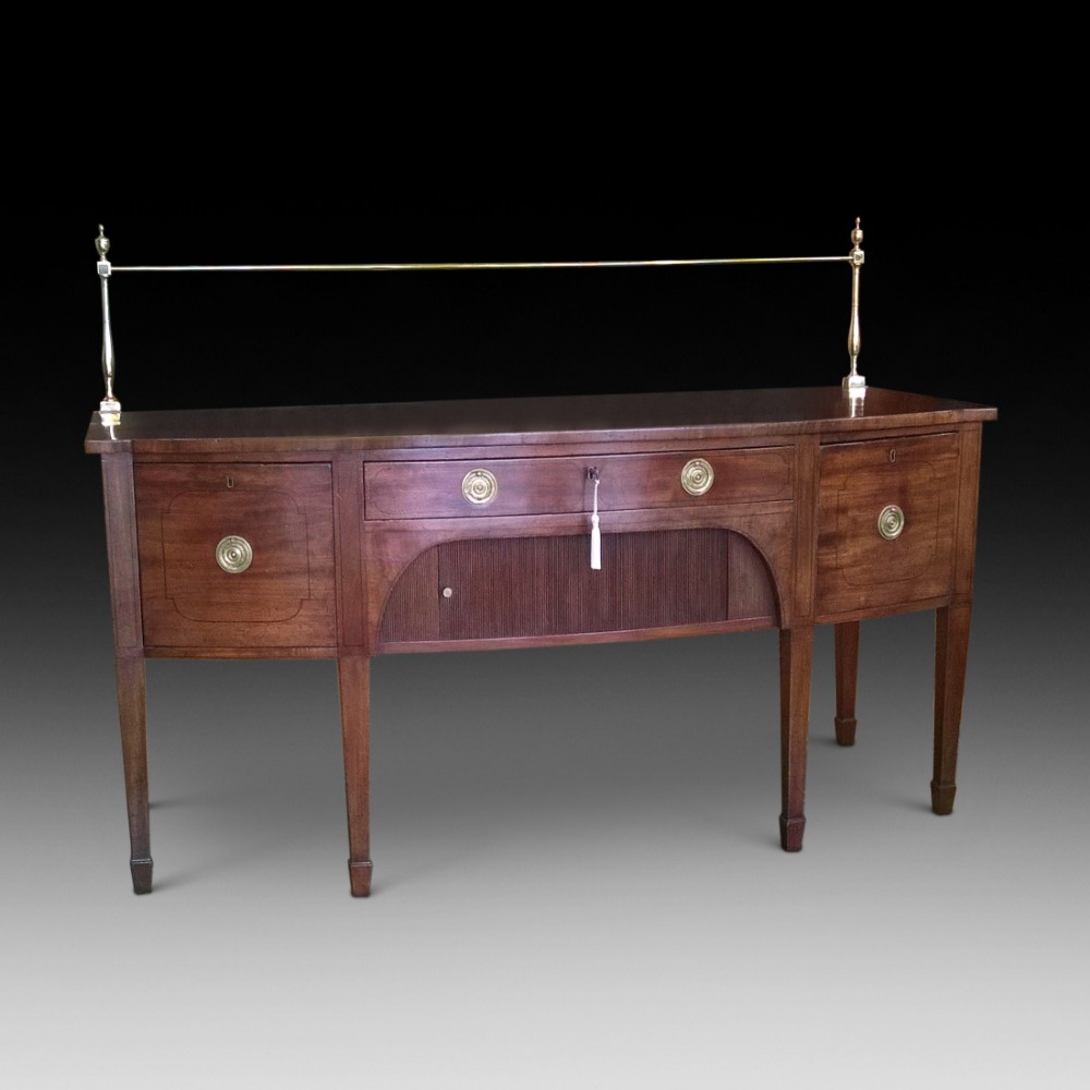 Sheraton Period Mahogany and Ebony Strung Bow Fronted Sideboard