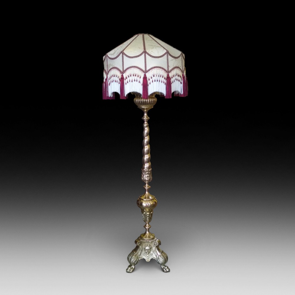 Victorian brass standard lamp