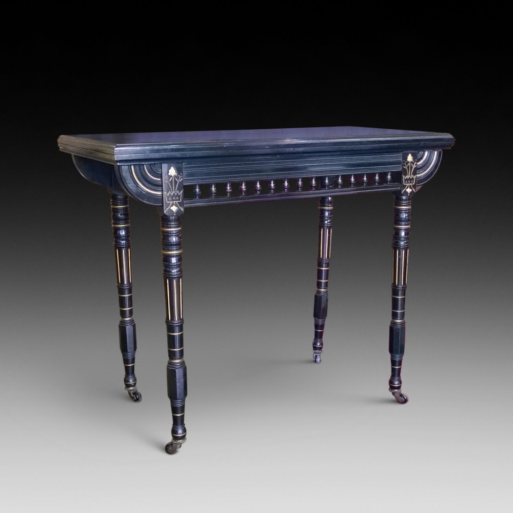 Aesthetic Movement Ebonised and Gilt Card Table