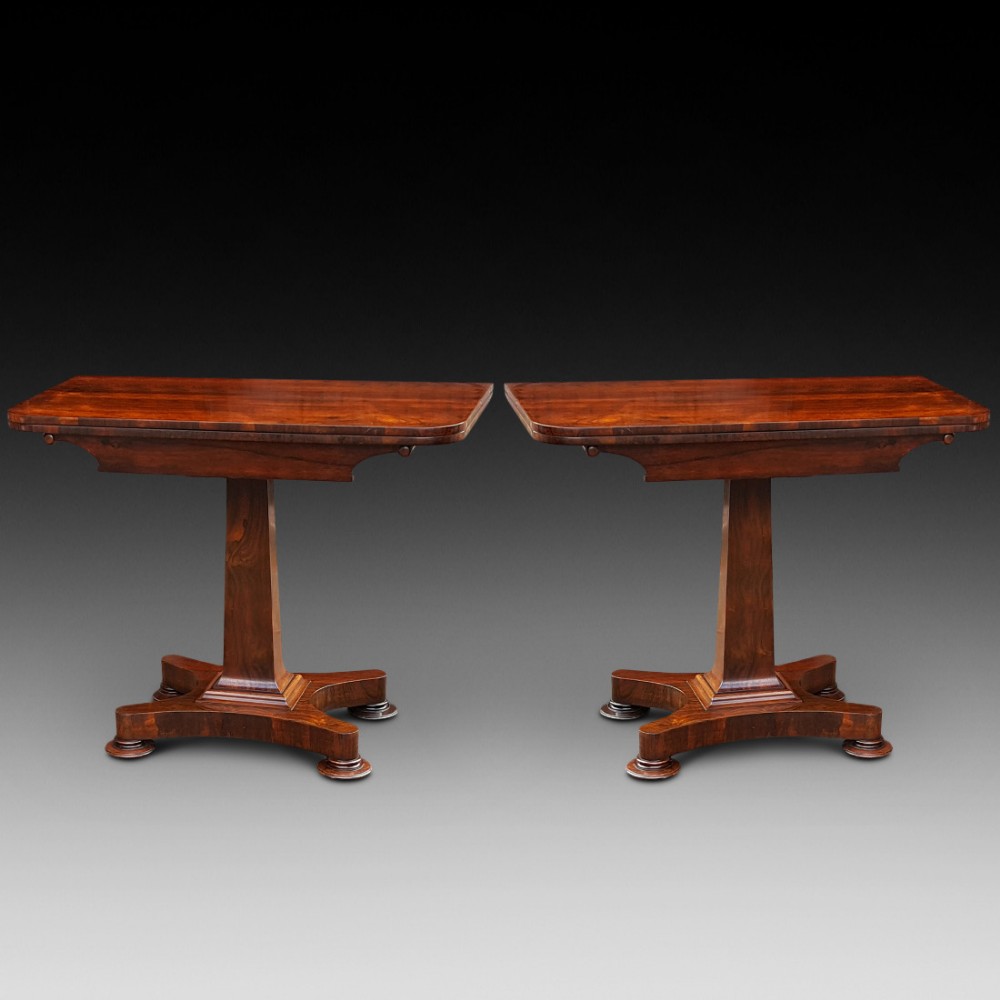 Pair of Elegant Regency Rosewood Tea Tables