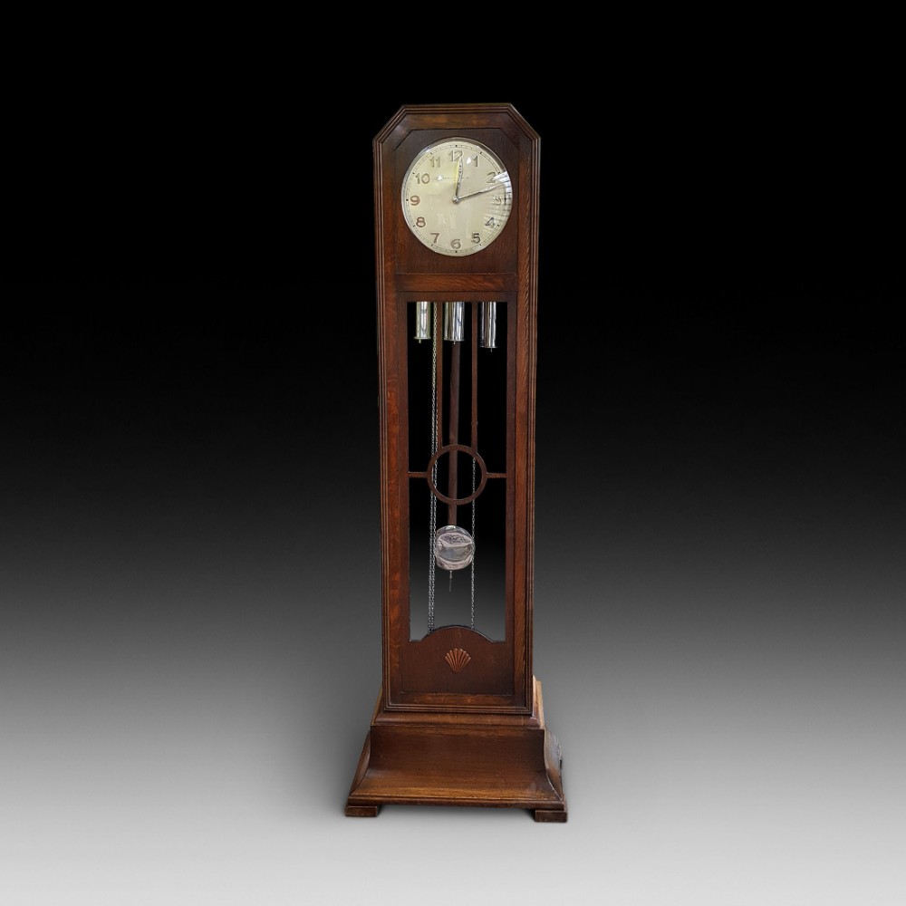 Good Quality Oak Art Deco Longcase Clock 