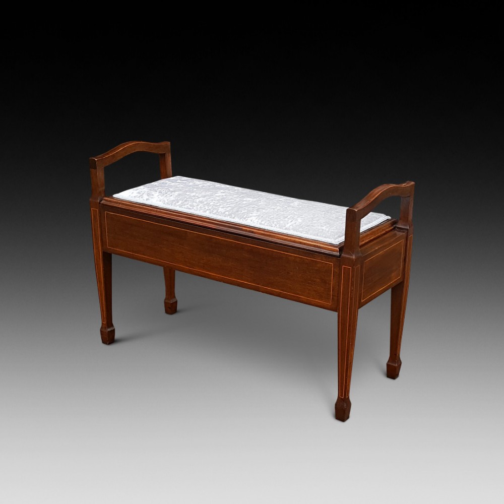Edwardian Mahogany Duet Piano Stool