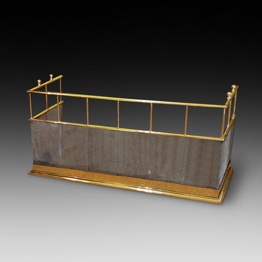 Late Victorian brass and wirework fire guard 