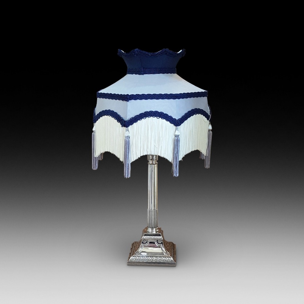 Edwardian silver plated table lamp