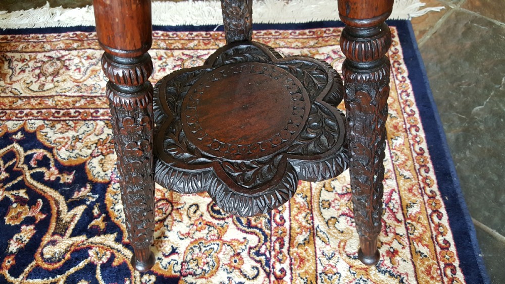 Late 19thC Small Anglo Indian Padouk Side Table View V