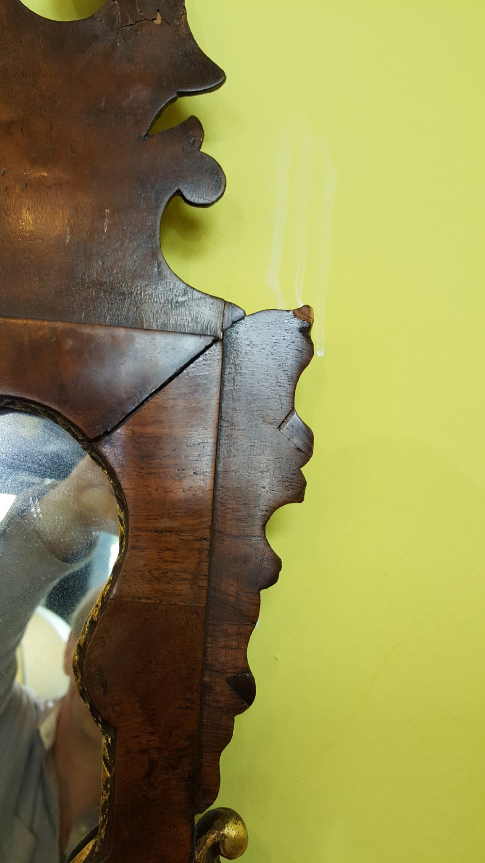 George II Walnut and Parcel Gilt Mirror View V