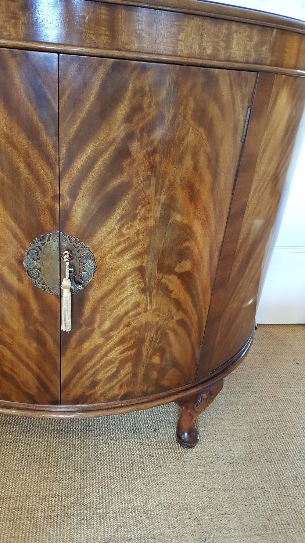 1920's Mahogany Demi Lune Drinks Cabinet View III