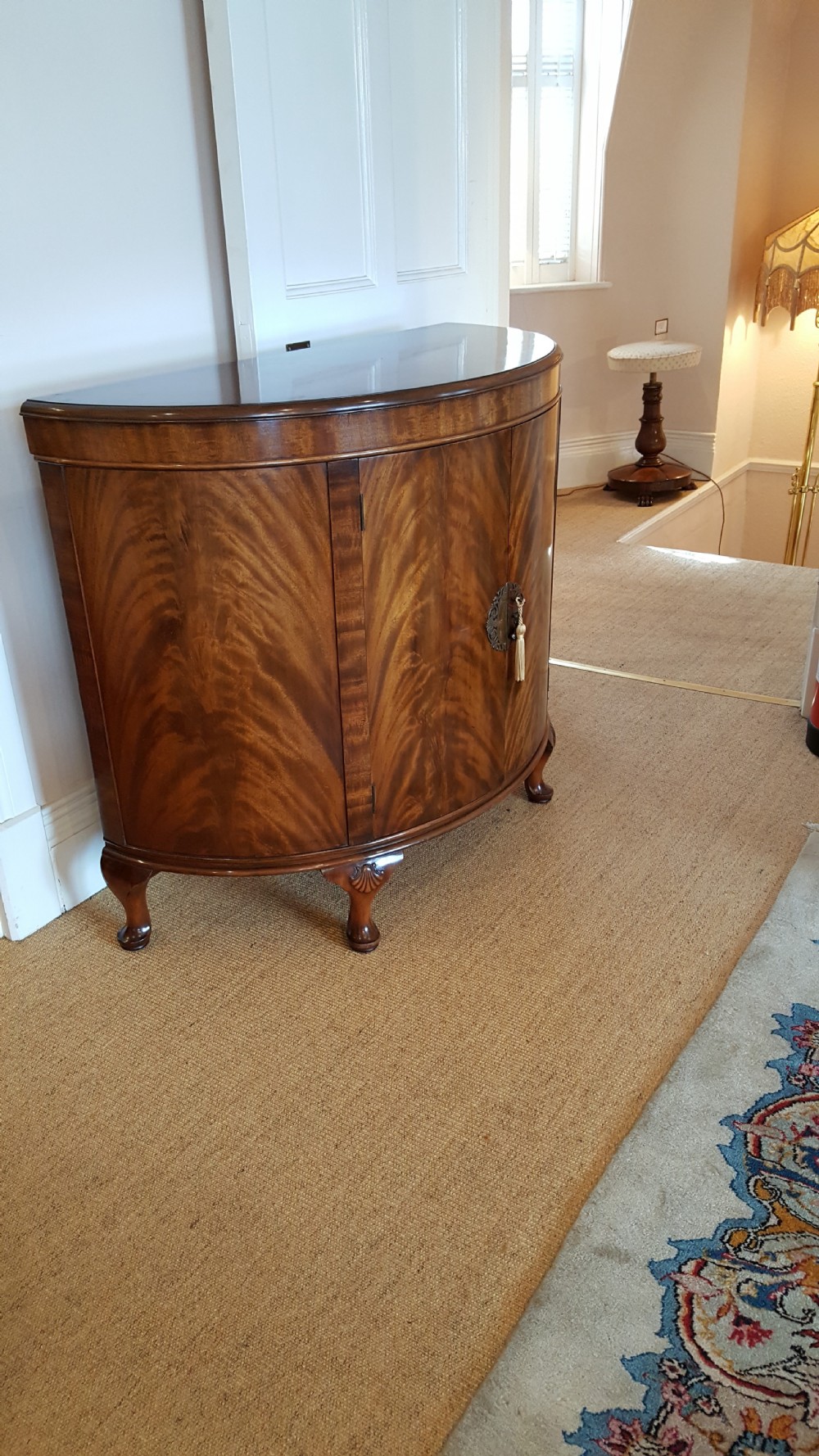 1920's Mahogany Demi Lune Drinks Cabinet View VI