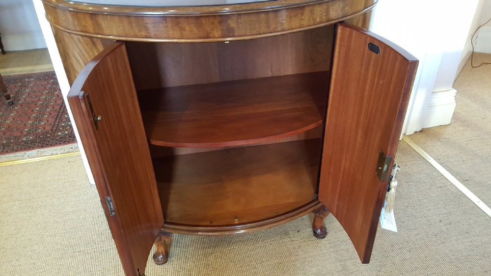 1920's Mahogany Demi Lune Drinks Cabinet View VII