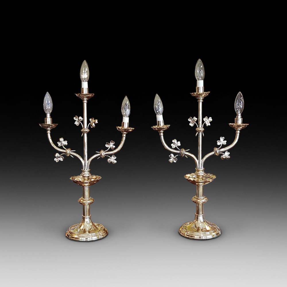 Pair of Early 20thC Brass Candelabra