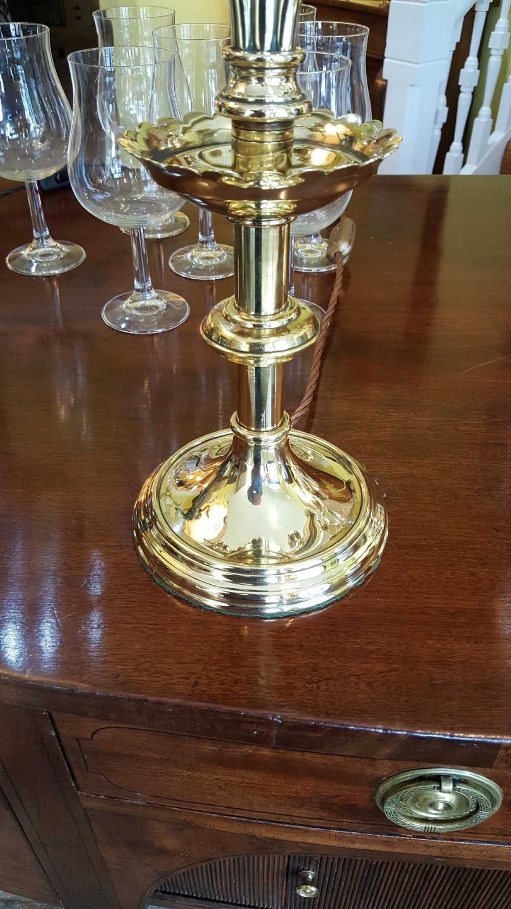Pair of Early 20thC Brass Candelabra View V