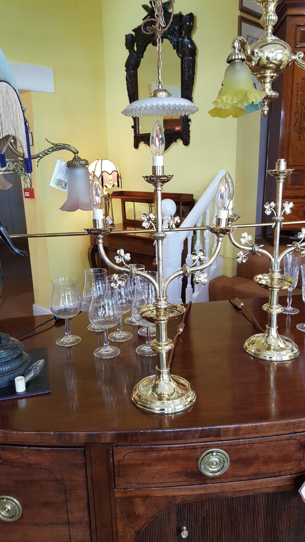 Pair of Early 20thC Brass Candelabra View VI