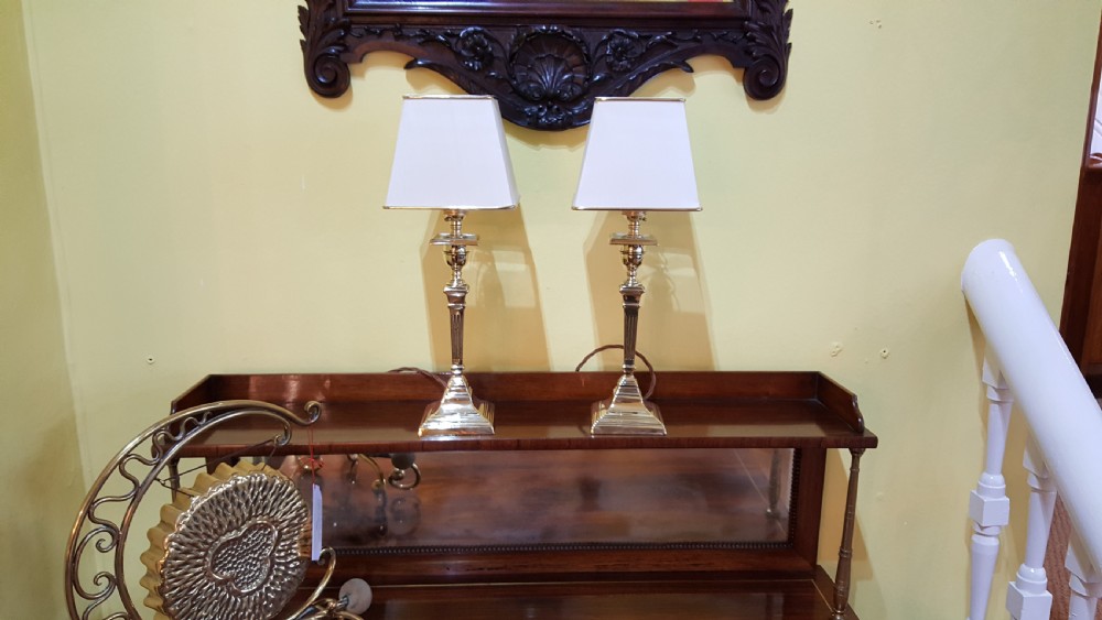 Pair of 1930's Brass Table Lamps View III
