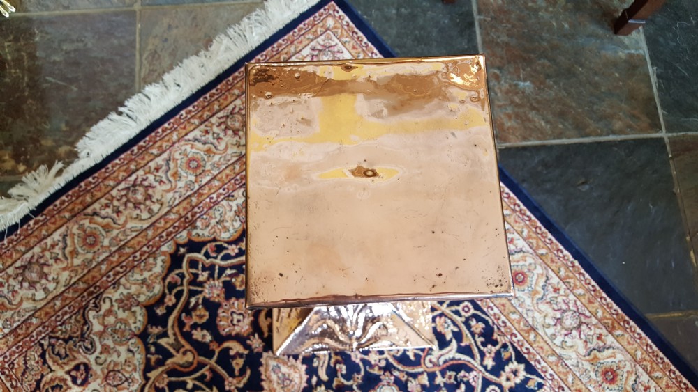Arts & Crafts beaten copper jardiniere stand View V