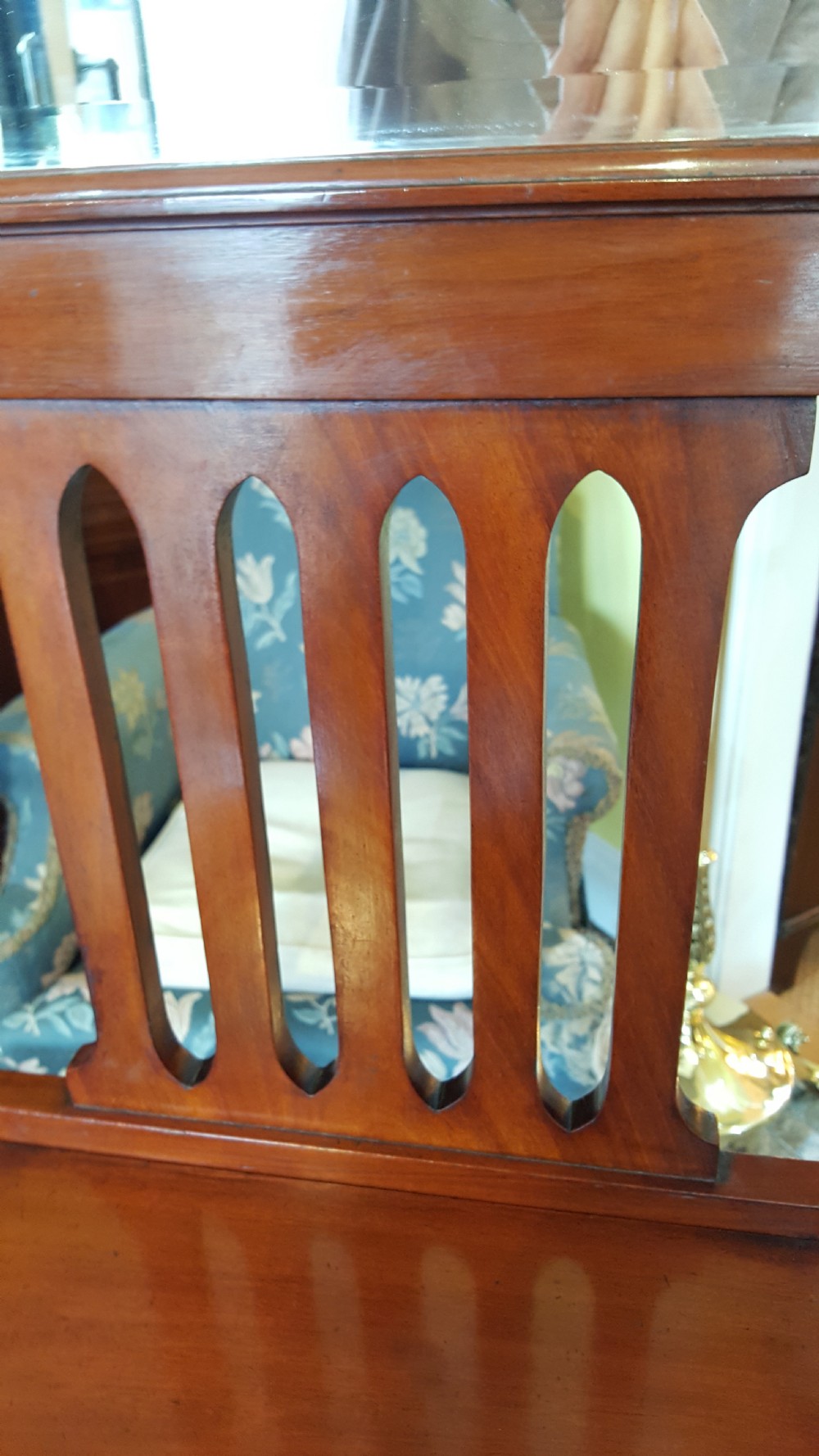Late Victorian Art Nouveau Walnut Hall Stand View II
