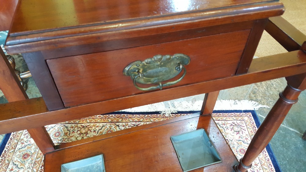 Late Victorian Art Nouveau Walnut Hall Stand View VI