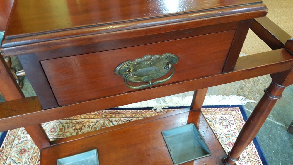 Late Victorian Art Nouveau Walnut Hall Stand View VII