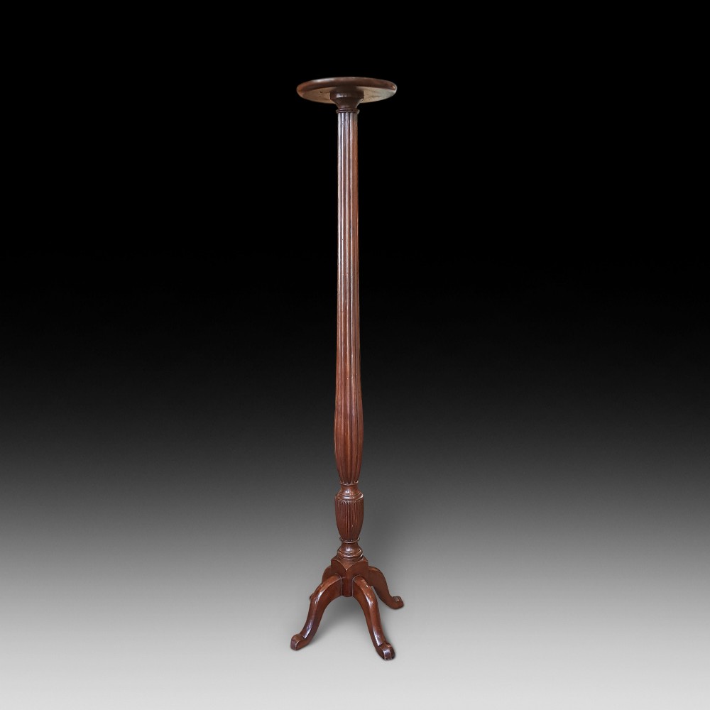 Early 20thC Tall Mahogany Torchere Plant Stand