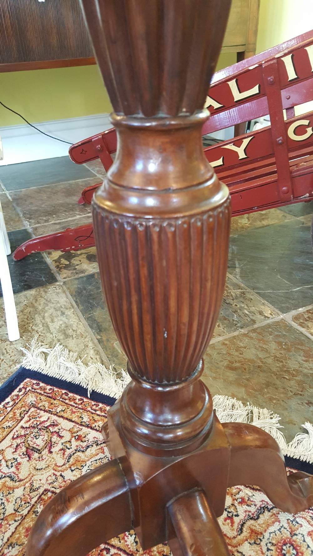 Early 20thC Tall Mahogany Torchere Plant Stand View II