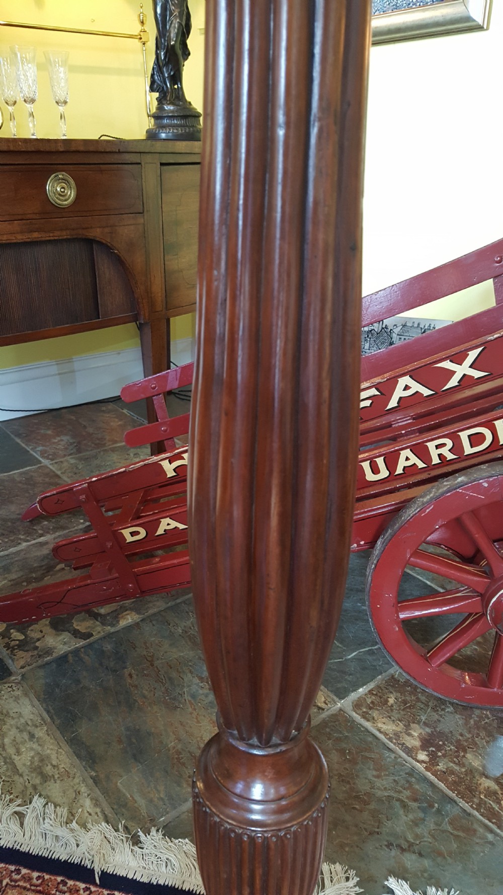 Early 20thC Tall Mahogany Torchere Plant Stand View IV