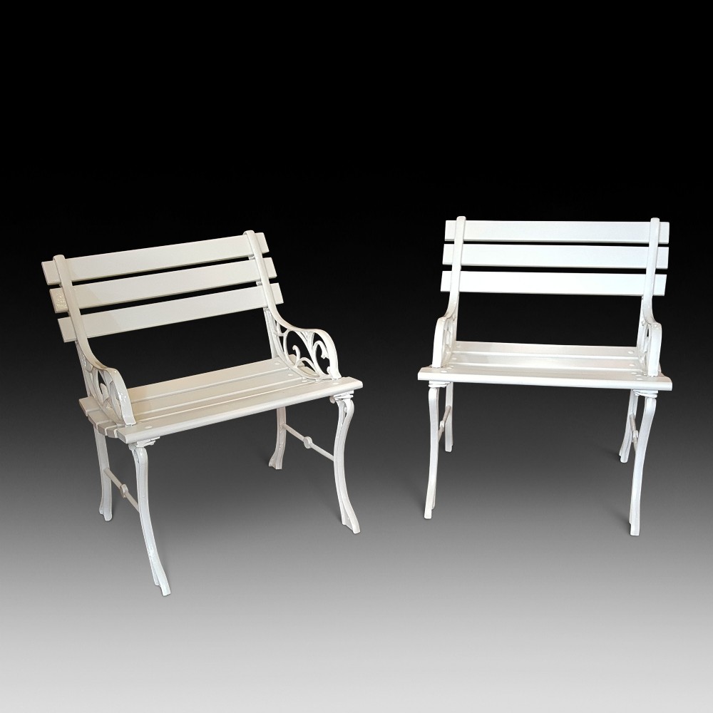 Pair of 1930's Cast Iron Garden Seats