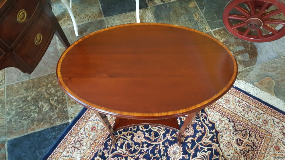 Edwardian Mahogany and Crossbanded Side Table  View II