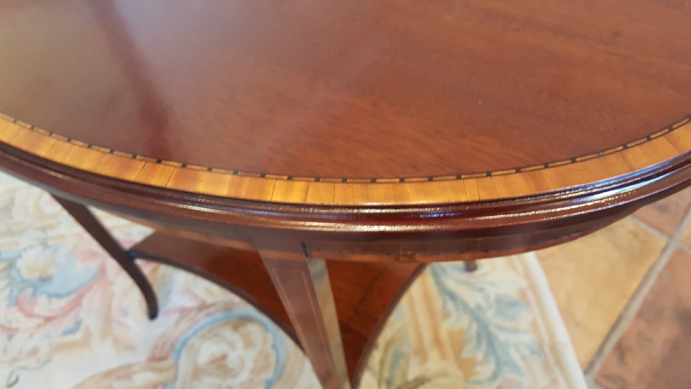 Edwardian Mahogany and Crossbanded Side Table  View V