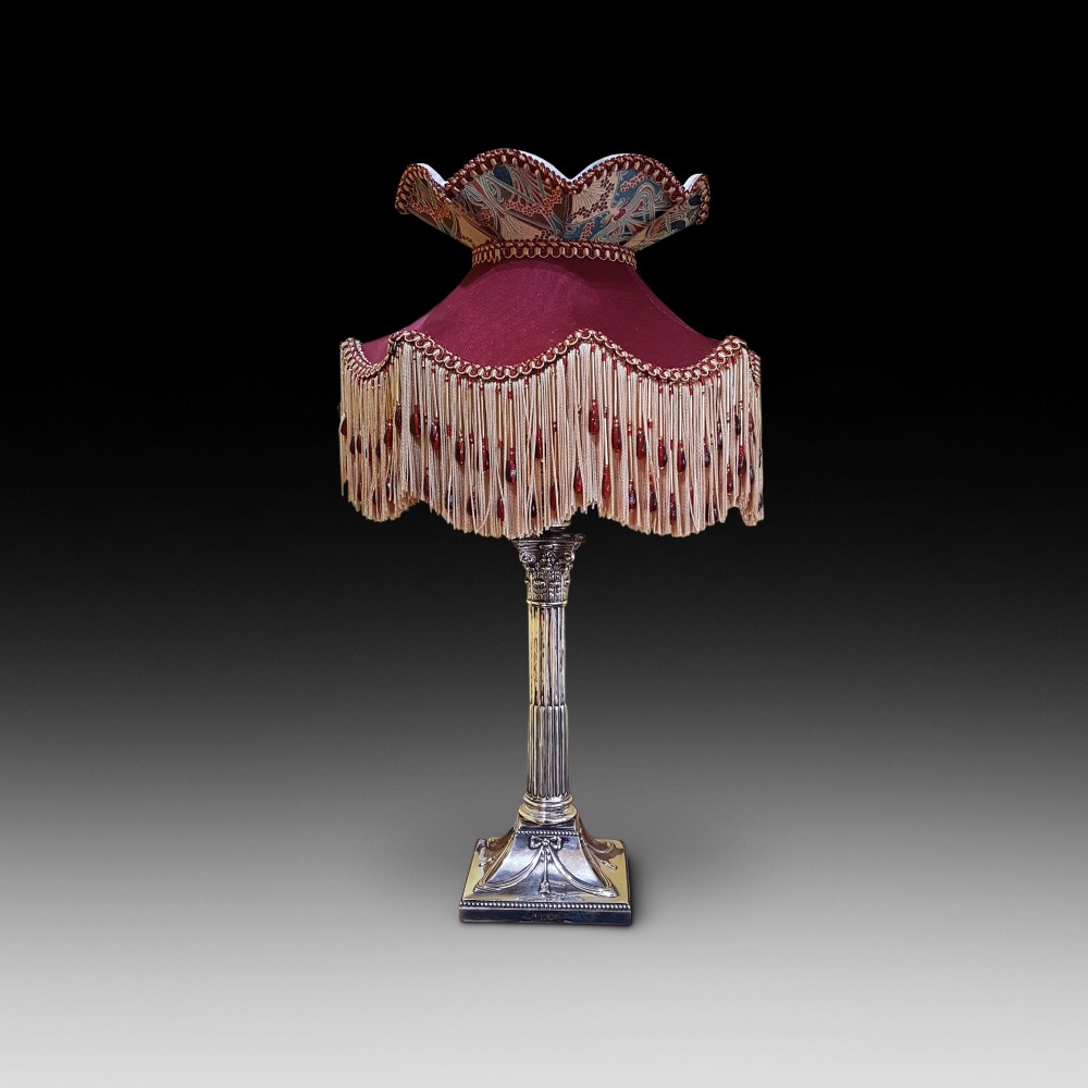 Edwardian Silver Candle Stick with Corinthian Column