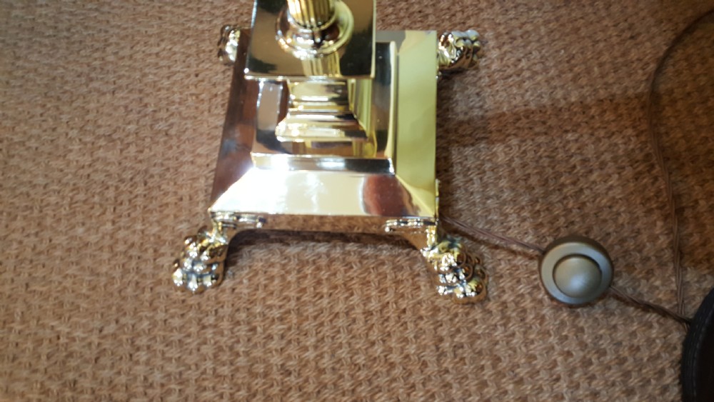 Edwardian brass corinthian column standard lamp View VI