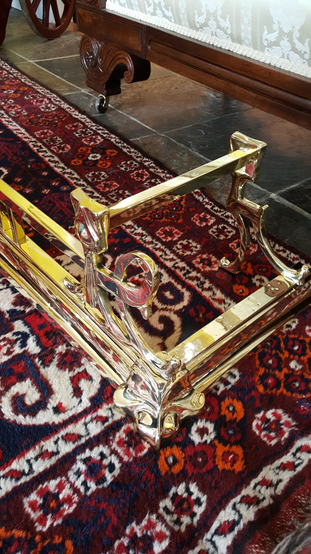 Art Noveau Brass Fender View III