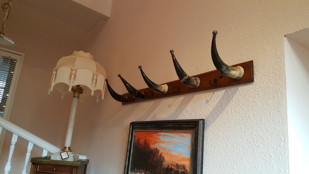 Novelty horn hat and coat rack View II